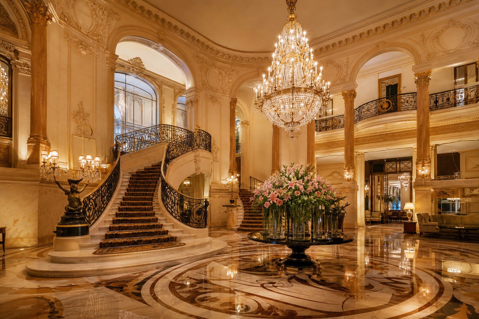 Grand hotel lobby